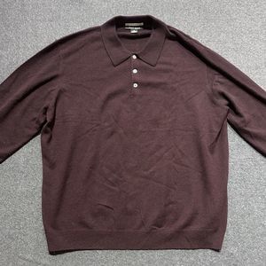 Glen Royal Sweater‎ Men's Extra Large Red 100% Cashmere Button Long Sleeve
